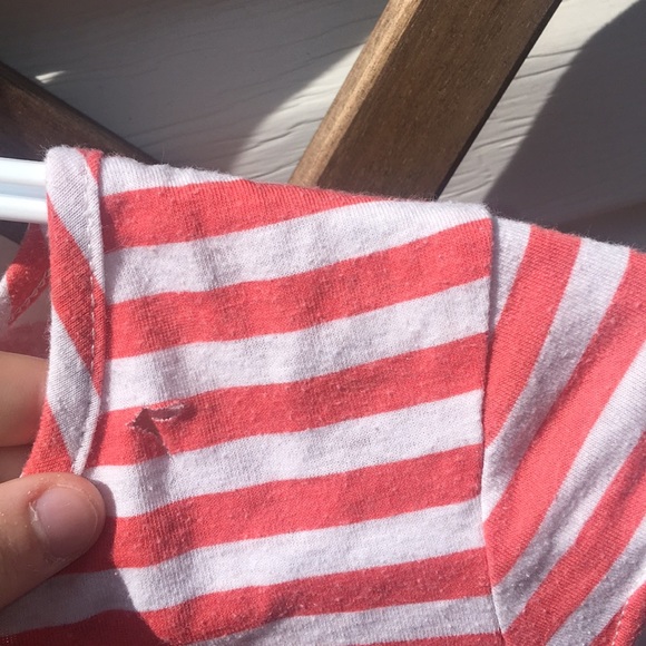 Coral Striped Women’s baby tee - Picture 3 of 3